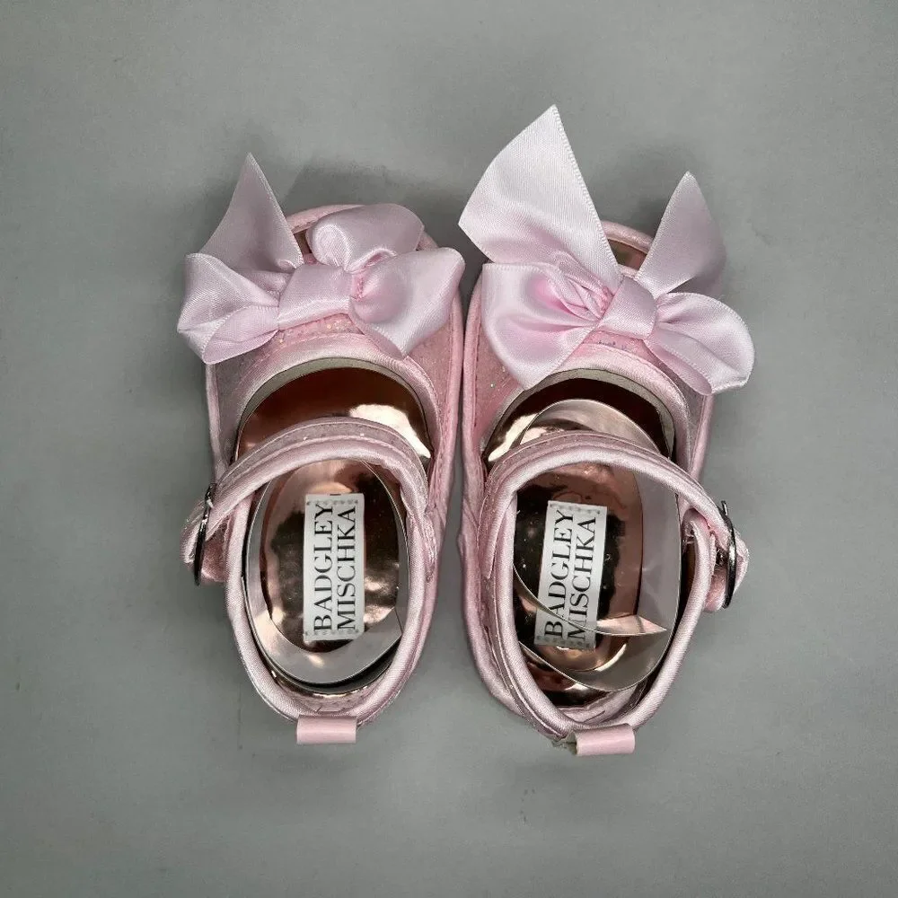 Badgley Mischka‎ Girl's Kensie Pink Glitter Elegant Sandals